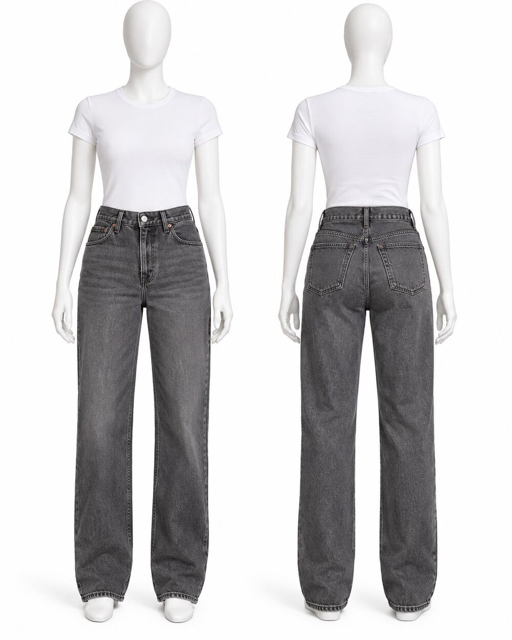 Abercrombie & Fitch High Rise 90s 32x32 Relaxed Gray Wash Jeans NWT Women’s 31L